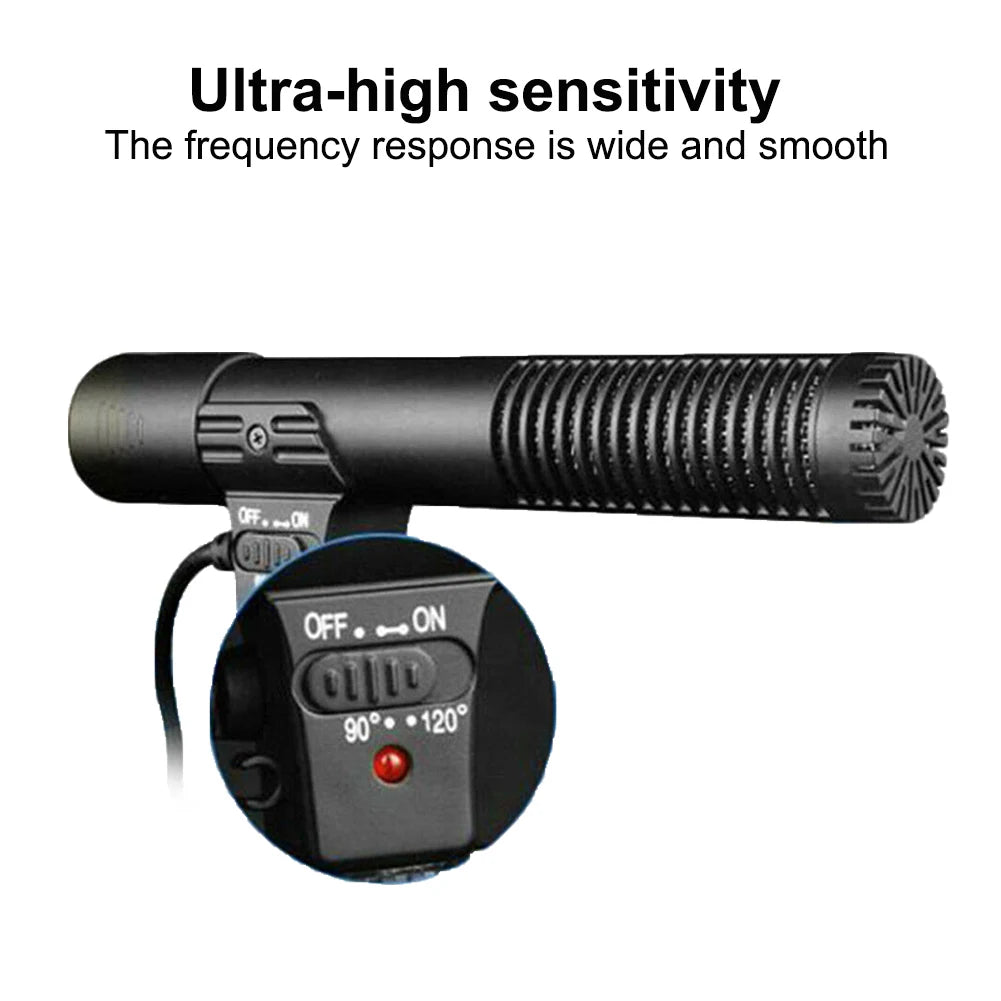 Professional 3.5Mm Digital Talk Video Recording Microphone Interview Hifi HD Sound Mic Microphone DSLR Battery Camera Mic 2020