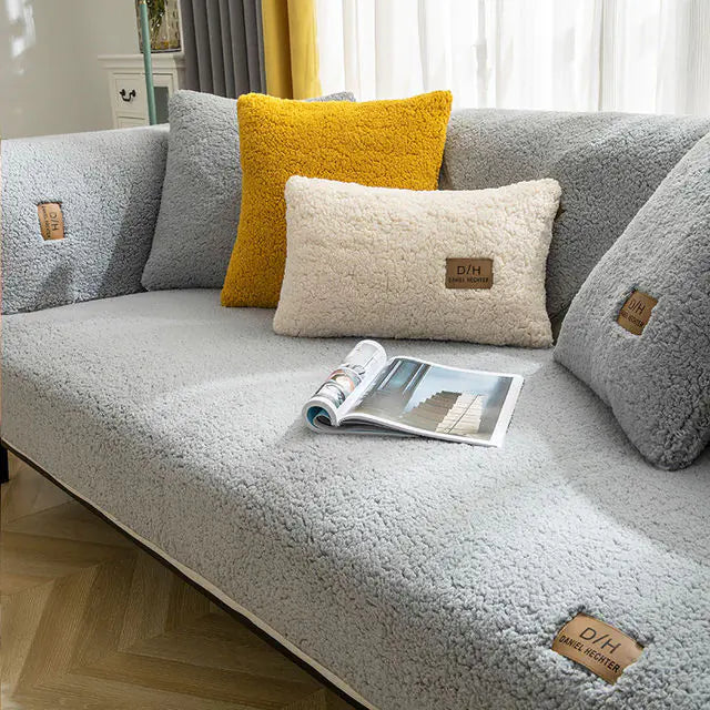 Modern Color Winter Lamb Wool Sofa Covers