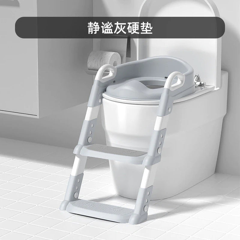 Infant Folding Potty Training Seat Urinal Backrest Chair with Adjustable Step Stool Ladder Safe Toilet Chair for Baby Toddlers