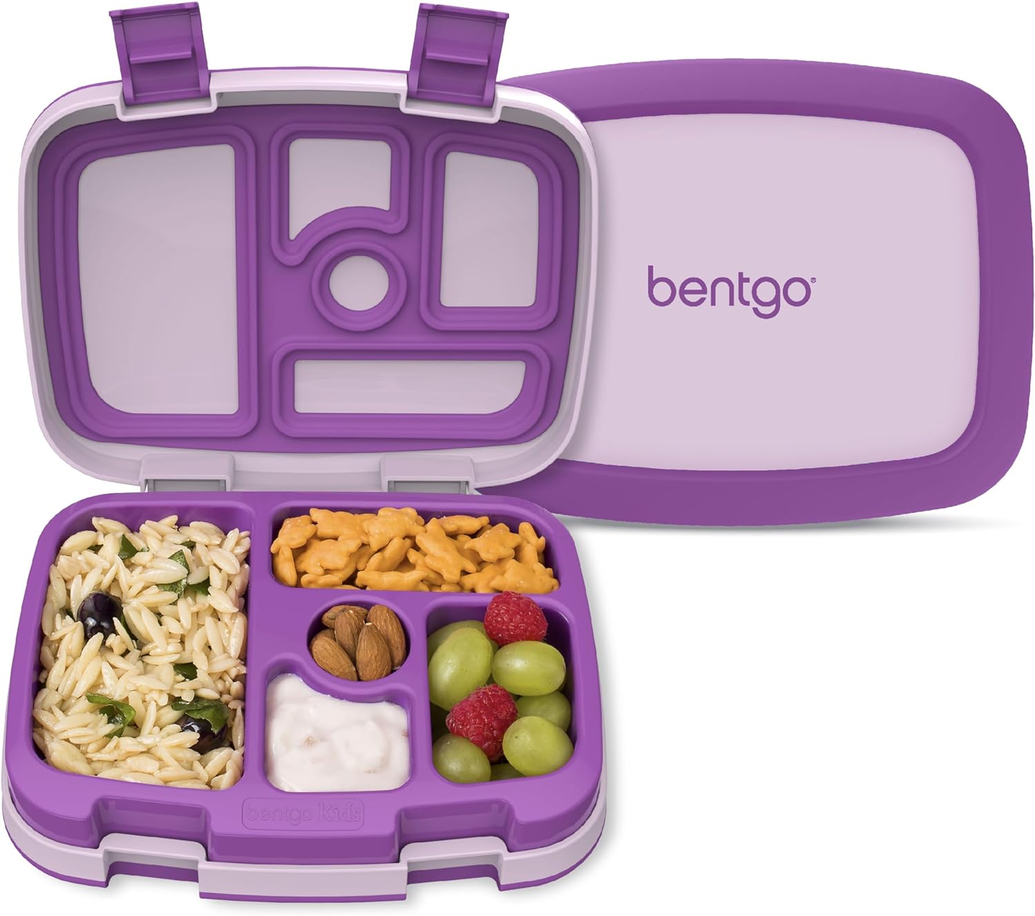 Kids Bento-Style 5-Compartment Leak-Proof Lunch Box - Ideal Portion Sizes for Ages 3 to 7 - Durable, Drop-Proof, Dishwasher Safe, Bpa-Free, & Made with Food-Safe Materials (Green)