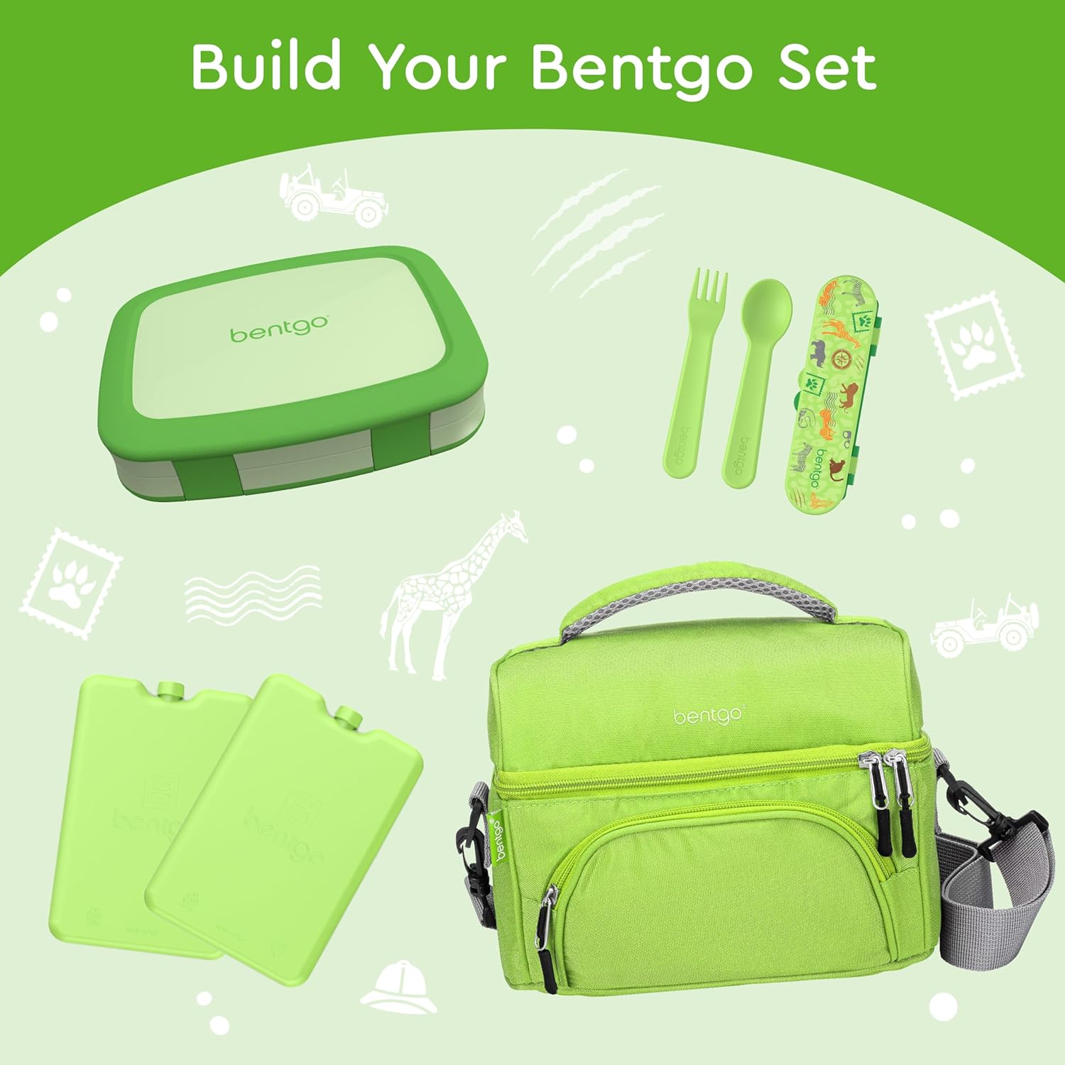 Kids Bento-Style 5-Compartment Leak-Proof Lunch Box - Ideal Portion Sizes for Ages 3 to 7 - Durable, Drop-Proof, Dishwasher Safe, Bpa-Free, & Made with Food-Safe Materials (Green)