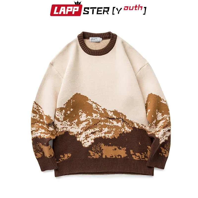 LAPPSTER-Youth Men Harajuku Moutain Winter Sweaters