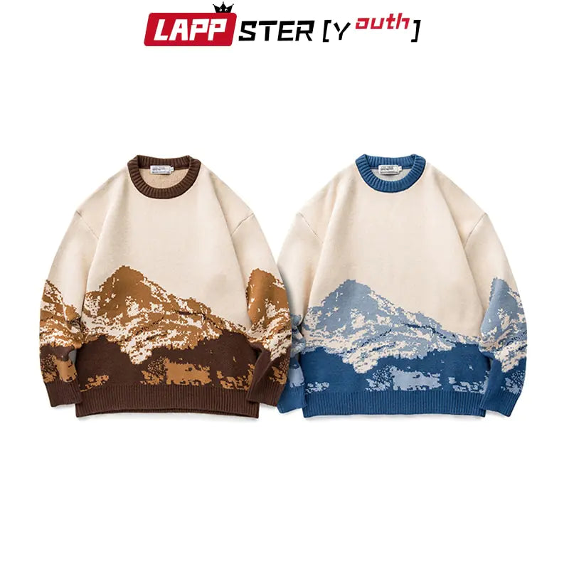 LAPPSTER-Youth Men Harajuku Moutain Winter Sweaters