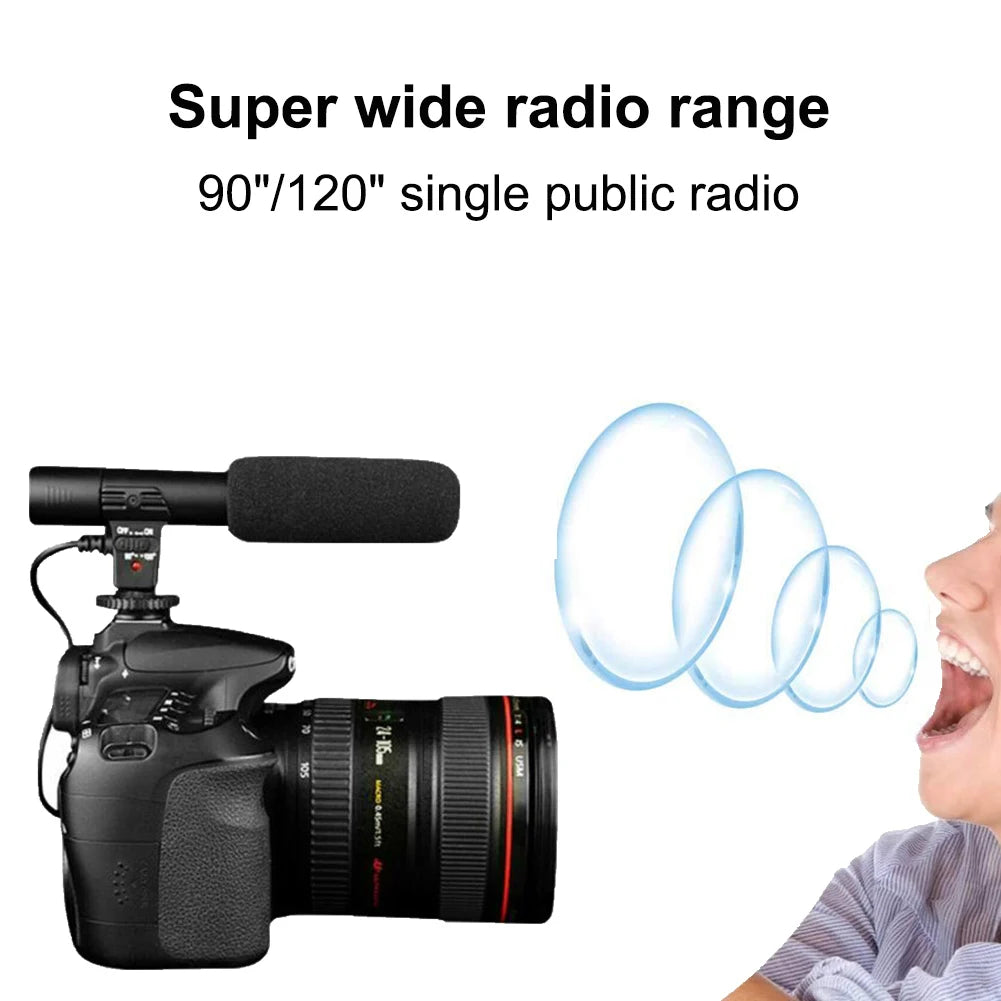 Professional 3.5Mm Digital Talk Video Recording Microphone Interview Hifi HD Sound Mic Microphone DSLR Battery Camera Mic 2020