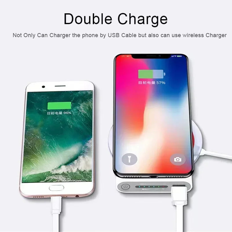 Free Shipping 200000Mah Wireless Power Bank Two-Way Fast Charging Powerbank Portable Charger Type-C External Battery for Iphone