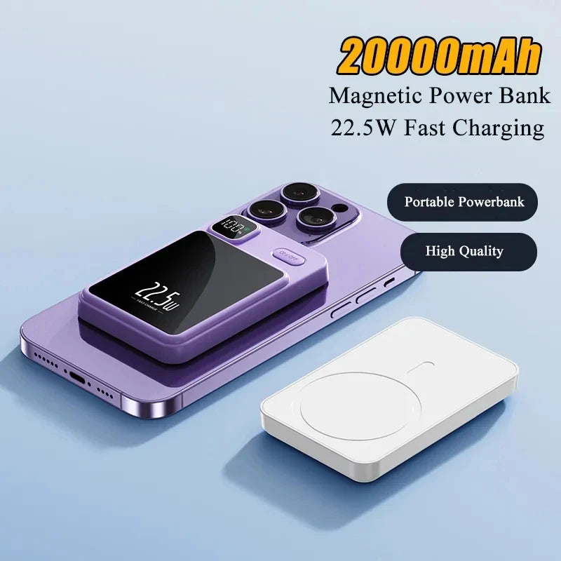 Power Bank Magnetic 30000Mah 22.5W Fast Charging PD20W Wireless External Battery Magsafe Powerbank for Iphone 14 Samsung Huawei