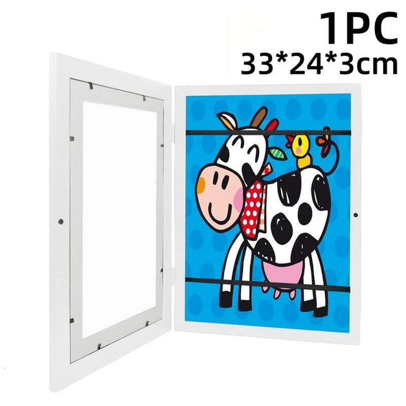 1/2 PCS Kids Art Frame Set Kids Artwork Organizer Wooden Replaceable Photo Display Home Office Painting Display A4 Size