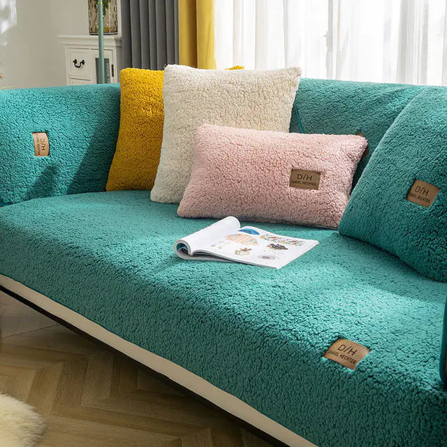 Modern Color Winter Lamb Wool Sofa Covers