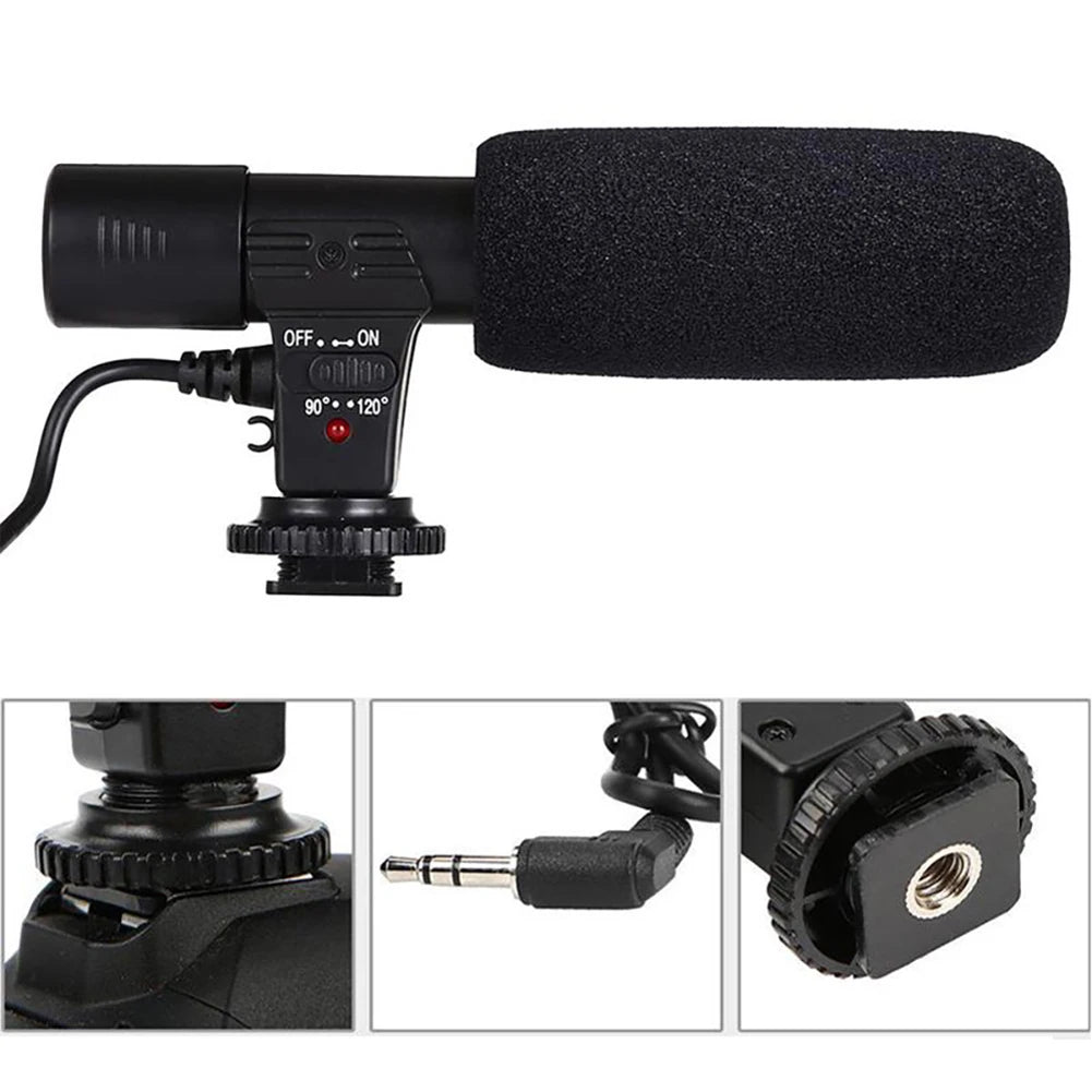 Professional 3.5Mm Digital Talk Video Recording Microphone Interview Hifi HD Sound Mic Microphone DSLR Battery Camera Mic 2020