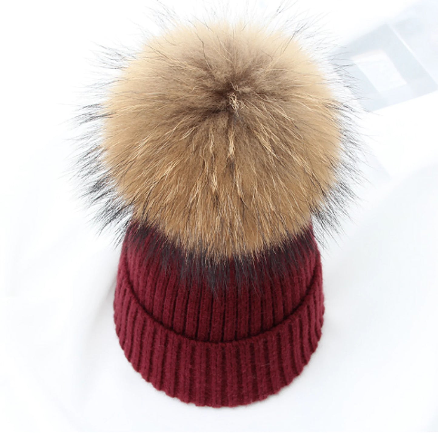 Winter Hat Luxury Fox Fur Beanie