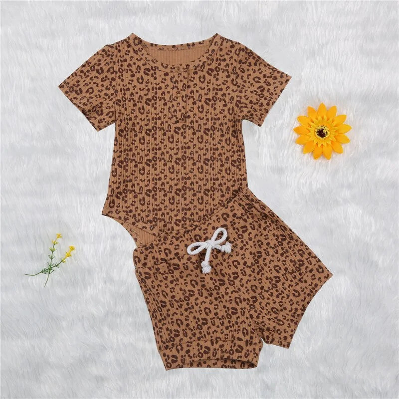 Winter Infant 0-4Y 2PCS Leopard Pullover Top + Long Pants Set