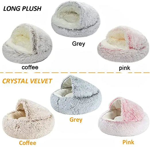 Winter Long Plush Cat Bed