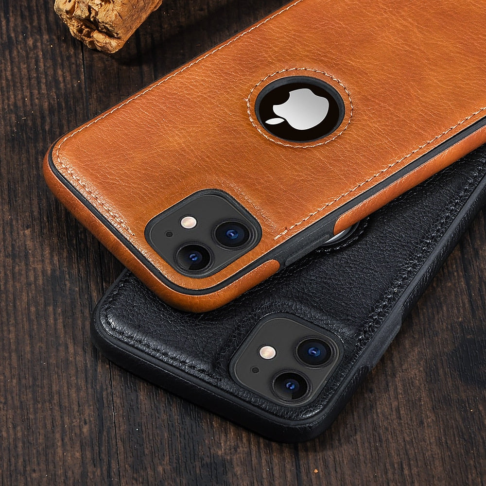 Funda de teléfono de cuero PU de color sólido para iPhones