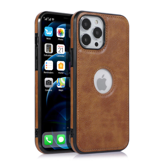 Funda de teléfono de cuero PU de color sólido para iPhones