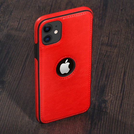 Funda de teléfono de cuero PU de color sólido para iPhones