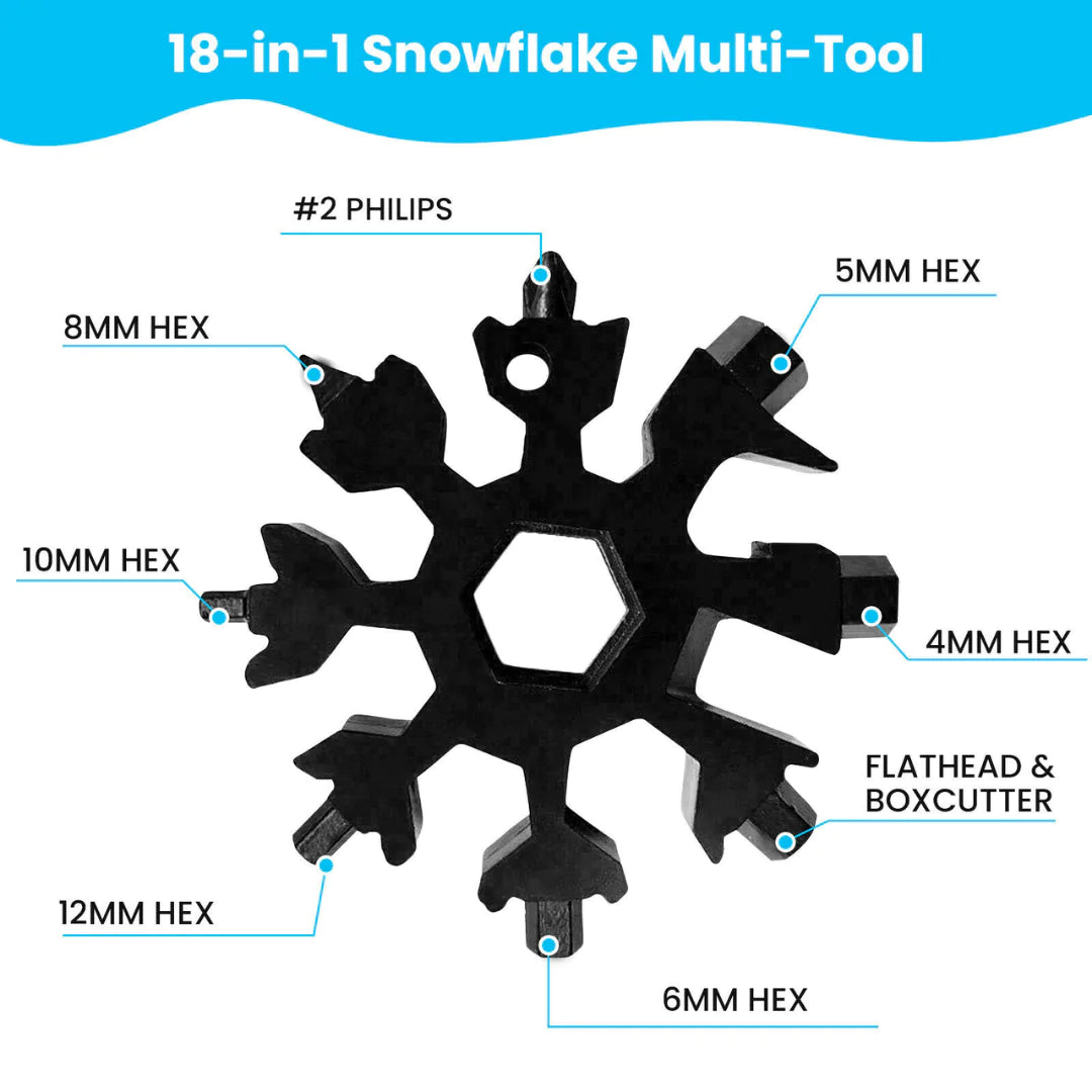 18 in 1 Portable Snowflake Multi Tool