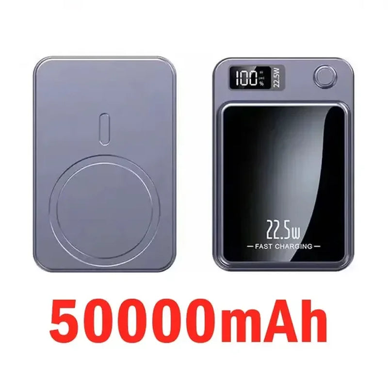 New 50000Mah Magnetic Qi Wireless Charger Powerbank 22.5W Fast Charging for Iphone 14 13 12 Samsung Huawei Xiaomi Mini Powerbank