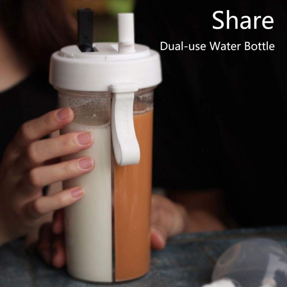 Drinking Cup Double Straw Water Bottle