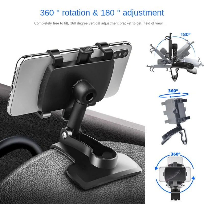 Universal Car Phone Holder Dashboard Cell Phone Car Holder Rear View Mirror Sun Visor Baffle Mobile Phone Mount Clip Car Gadgets