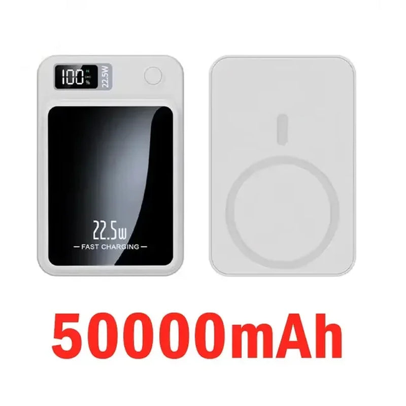 New 50000Mah Magnetic Qi Wireless Charger Powerbank 22.5W Fast Charging for Iphone 14 13 12 Samsung Huawei Xiaomi Mini Powerbank