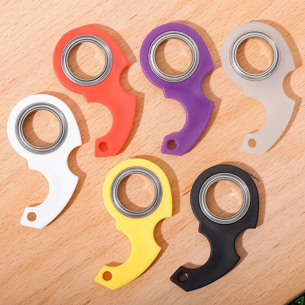 Spinner Stress Toy Keychain Metal Idget Toy Kid Fingertip Spinning Keyring Finger Fidget Ring Relieve Anxiety Boredom Party Gift