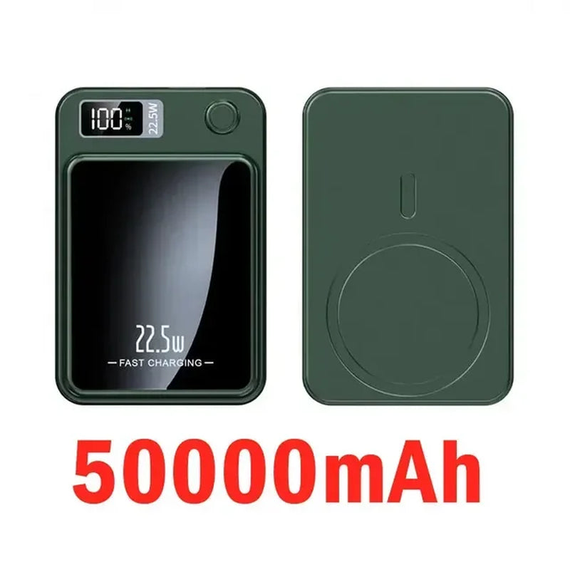 New 50000Mah Magnetic Qi Wireless Charger Powerbank 22.5W Fast Charging for Iphone 14 13 12 Samsung Huawei Xiaomi Mini Powerbank