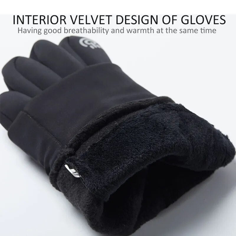 Touch Screen Winter Cycling Gloves Waterproof Outdoor Sports Motorcycle Gloves Warm Thermal Fleece Running Ski Gloves Men Women