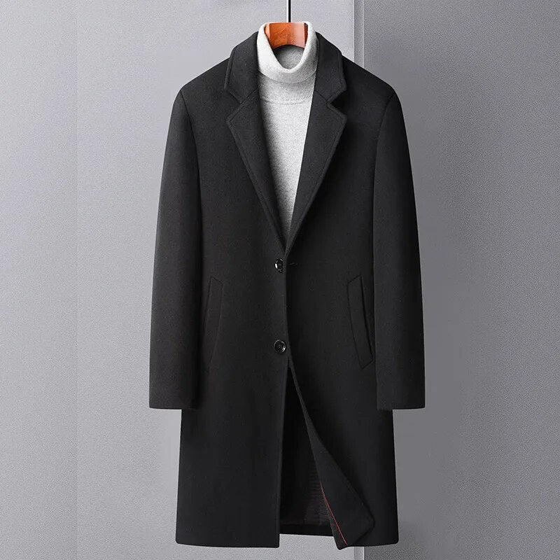 Trench-coat en laine pour hommes